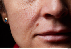 Mouth Nose Cheek Skin Woman Birthmarks Slim Wrinkles Studio photo references